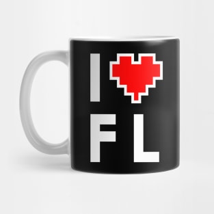 I Love FL - Pixel heart for Florida gamer Mug